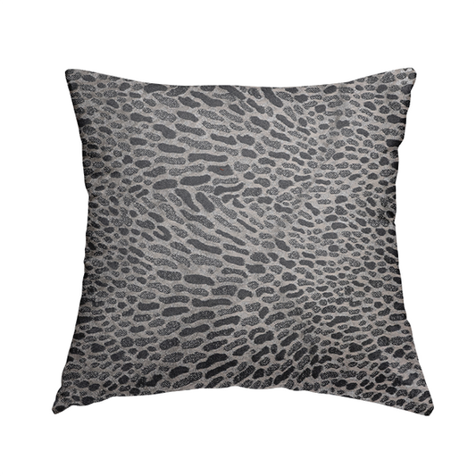 Nile Animal Print Pattern Metallic Tones Grey Silver Upholstery Fabric CTR-1211 - Handmade Cushions