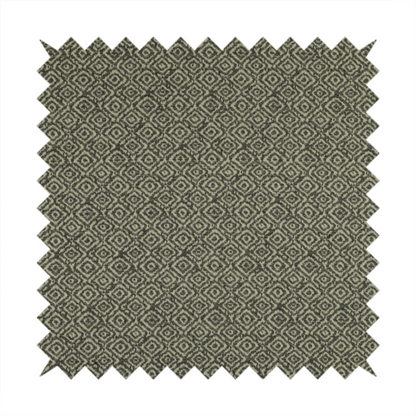 Sahara Geometric Pattern Chenille Material In Black Upholstery Fabric CTR-1213 - Roman Blinds