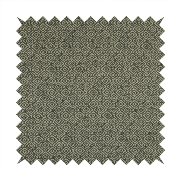 Sahara Geometric Pattern Chenille Material In Black Upholstery Fabric CTR-1213 - Made To Measure Curtains