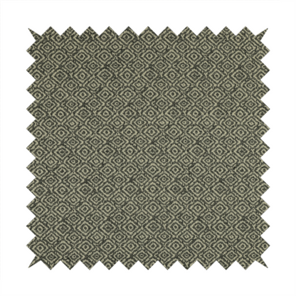 Sahara Geometric Pattern Chenille Material In Black Upholstery Fabric CTR-1213 - Made To Measure Curtains