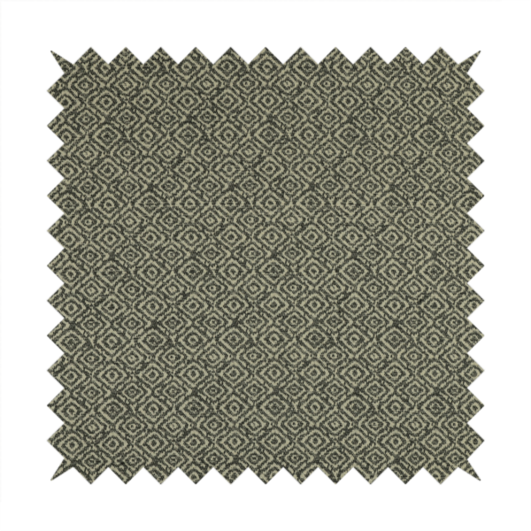 Sahara Geometric Pattern Chenille Material In Black Upholstery Fabric CTR-1213