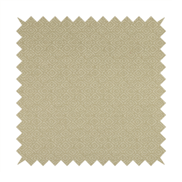 Sahara Geometric Pattern Chenille Material In Cream Beige Upholstery Fabric CTR-1214 - Made To Measure Curtains