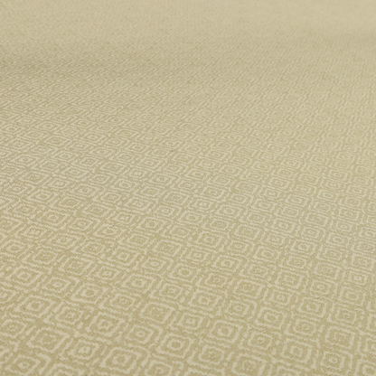 Sahara Geometric Pattern Chenille Material In Cream Beige Upholstery Fabric CTR-1214 - Made To Measure Curtains