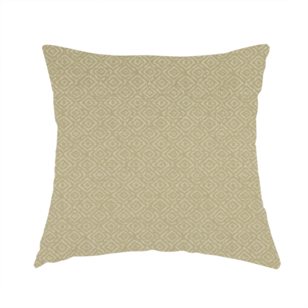 Sahara Geometric Pattern Chenille Material In Cream Beige Upholstery Fabric CTR-1214 - Handmade Cushions