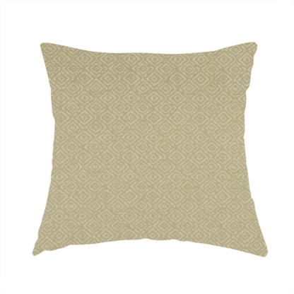 Sahara Geometric Pattern Chenille Material In Cream Beige Upholstery Fabric CTR-1214 - Handmade Cushions