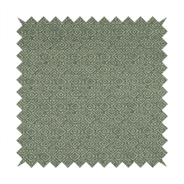 Sahara Geometric Pattern Chenille Material In Teal Blue Upholstery Fabric CTR-1215 - Roman Blinds