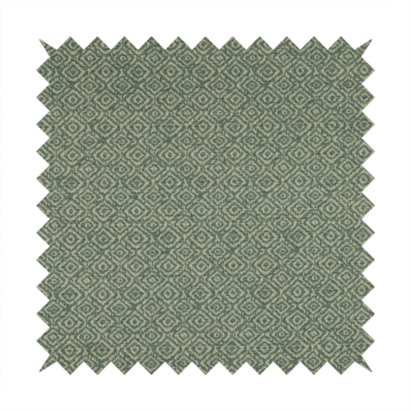 Sahara Geometric Pattern Chenille Material In Teal Blue Upholstery Fabric CTR-1215 - Handmade Cushions