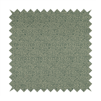 Sahara Geometric Pattern Chenille Material In Teal Blue Upholstery Fabric CTR-1215 - Handmade Cushions