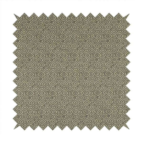 Sahara Geometric Pattern Chenille Material In Grey Upholstery Fabric CTR-1216