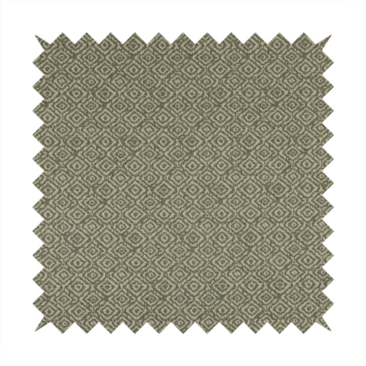 Sahara Geometric Pattern Chenille Material In Grey Upholstery Fabric CTR-1216