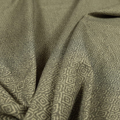 Sahara Geometric Pattern Chenille Material In Grey Upholstery Fabric CTR-1216 - Roman Blinds