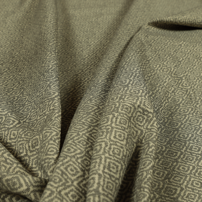 Sahara Geometric Pattern Chenille Material In Grey Upholstery Fabric CTR-1216 - Handmade Cushions