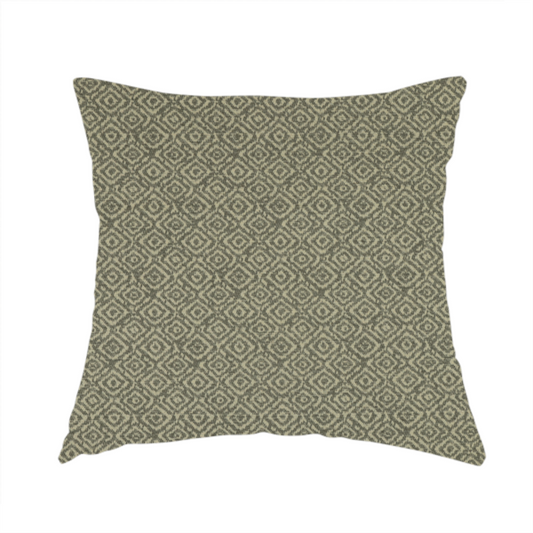 Sahara Geometric Pattern Chenille Material In Grey Upholstery Fabric CTR-1216 - Handmade Cushions