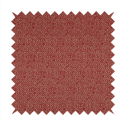 Sahara Geometric Pattern Chenille Material In Red Upholstery Fabric CTR-1217 - Made To Measure Curtains