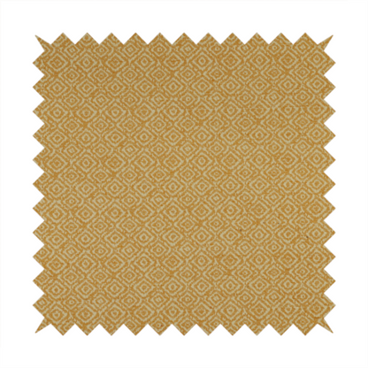 Sahara Geometric Pattern Chenille Material In Yellow Upholstery Fabric CTR-1218 - Roman Blinds