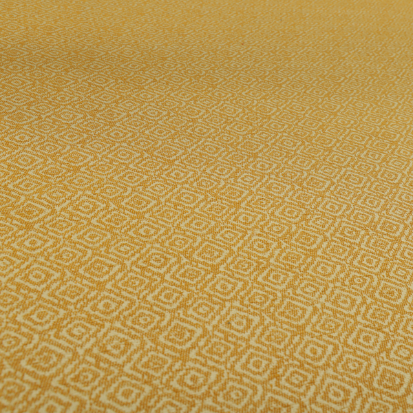 Sahara Geometric Pattern Chenille Material In Yellow Upholstery Fabric CTR-1218 - Roman Blinds