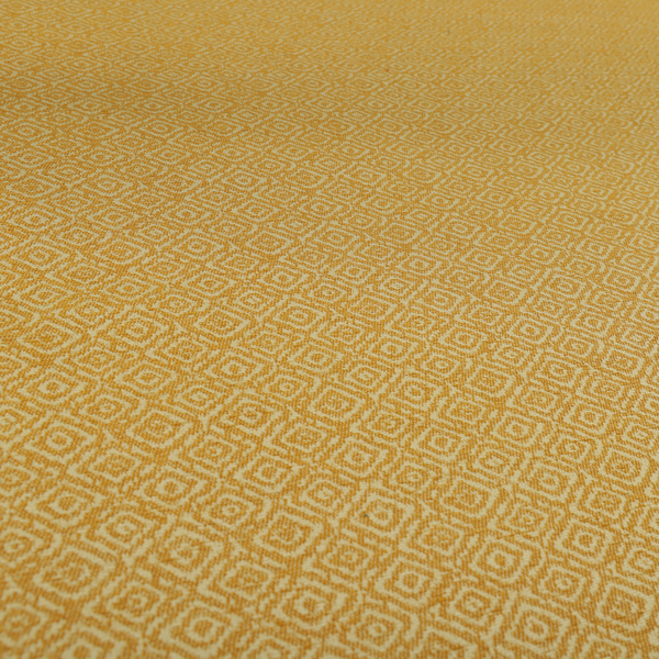 Sahara Geometric Pattern Chenille Material In Yellow Upholstery Fabric CTR-1218 - Made To Measure Curtains