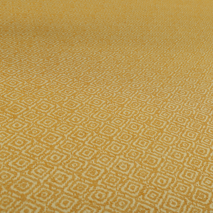 Sahara Geometric Pattern Chenille Material In Yellow Upholstery Fabric CTR-1218 - Made To Measure Curtains