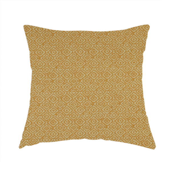 Sahara Geometric Pattern Chenille Material In Yellow Upholstery Fabric CTR-1218 - Handmade Cushions