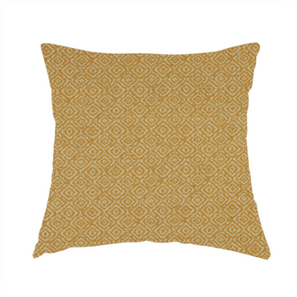 Sahara Geometric Pattern Chenille Material In Yellow Upholstery Fabric CTR-1218 - Handmade Cushions