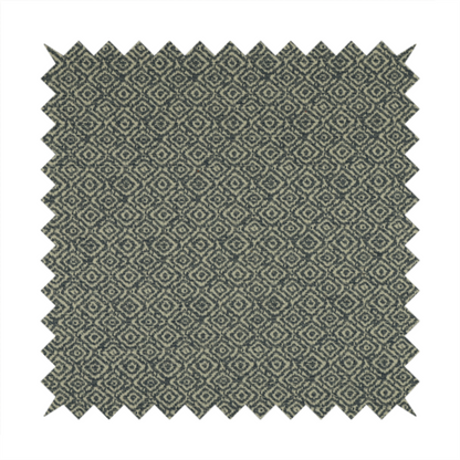 Sahara Geometric Pattern Chenille Material In Navy Blue Upholstery Fabric CTR-1219 - Handmade Cushions