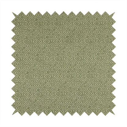 Sahara Geometric Pattern Chenille Material In Green Upholstery Fabric CTR-1220 - Made To Measure Curtains