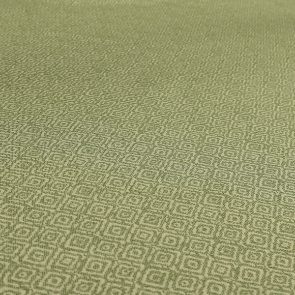 Sahara Geometric Pattern Chenille Material In Green Upholstery Fabric CTR-1220