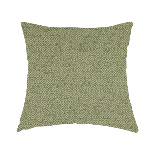 Sahara Geometric Pattern Chenille Material In Green Upholstery Fabric CTR-1220 - Handmade Cushions