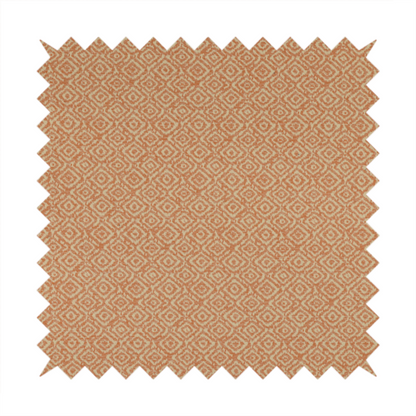 Sahara Geometric Pattern Chenille Material In Orange Upholstery Fabric CTR-1221 - Roman Blinds