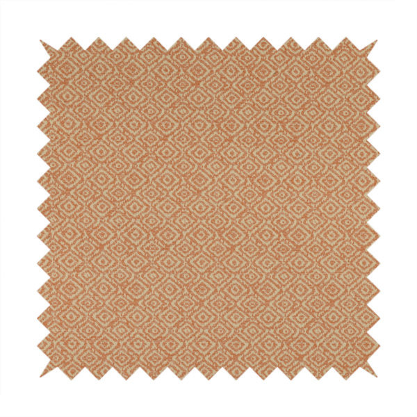 Sahara Geometric Pattern Chenille Material In Orange Upholstery Fabric CTR-1221 - Made To Measure Curtains