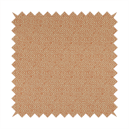 Sahara Geometric Pattern Chenille Material In Orange Upholstery Fabric CTR-1221 - Made To Measure Curtains