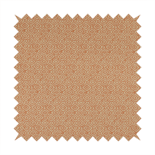 Sahara Geometric Pattern Chenille Material In Orange Upholstery Fabric CTR-1221
