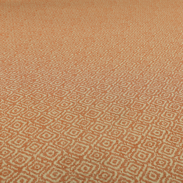 Sahara Geometric Pattern Chenille Material In Orange Upholstery Fabric CTR-1221 - Roman Blinds