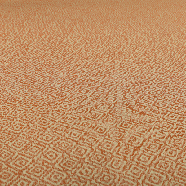 Sahara Geometric Pattern Chenille Material In Orange Upholstery Fabric CTR-1221 - Handmade Cushions