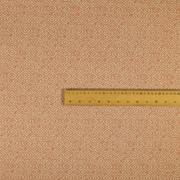 Sahara Geometric Pattern Chenille Material In Orange Upholstery Fabric CTR-1221 - Roman Blinds