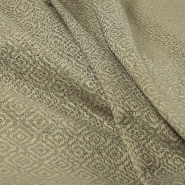 Sahara Geometric Pattern Chenille Material In Silver Upholstery Fabric CTR-1222 - Made To Measure Curtains