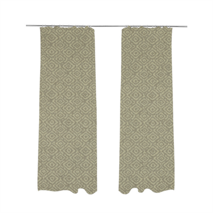 Sahara Geometric Pattern Chenille Material In Silver Upholstery Fabric CTR-1222 - Made To Measure Curtains