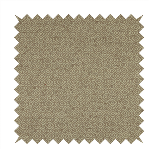 Sahara Geometric Pattern Chenille Material In Brown Upholstery Fabric CTR-1223