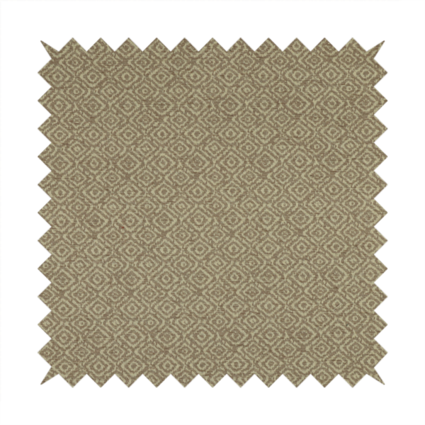 Sahara Geometric Pattern Chenille Material In Brown Upholstery Fabric CTR-1223 - Made To Measure Curtains