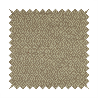 Sahara Geometric Pattern Chenille Material In Brown Upholstery Fabric CTR-1223 - Made To Measure Curtains