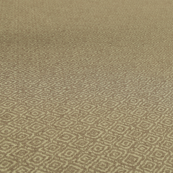 Sahara Geometric Pattern Chenille Material In Brown Upholstery Fabric CTR-1223 - Made To Measure Curtains