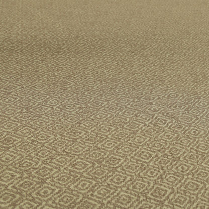 Sahara Geometric Pattern Chenille Material In Brown Upholstery Fabric CTR-1223 - Made To Measure Curtains