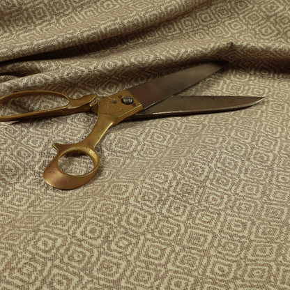 Sahara Geometric Pattern Chenille Material In Brown Upholstery Fabric CTR-1223 - Handmade Cushions