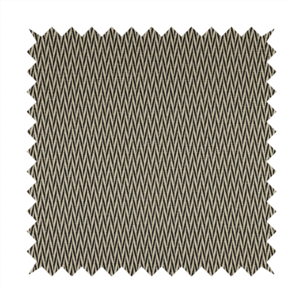 Otara Stripe Pattern Chenille Material In Black Upholstery Fabric CTR-1224 - Made To Measure Curtains