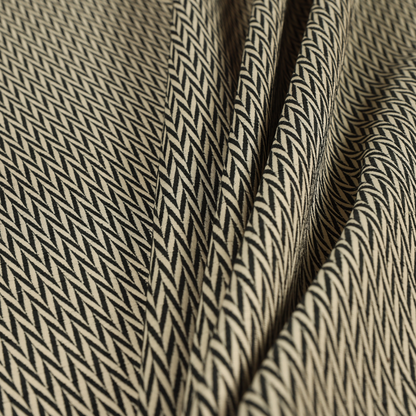 Otara Stripe Pattern Chenille Material In Black Upholstery Fabric CTR-1224 - Made To Measure Curtains