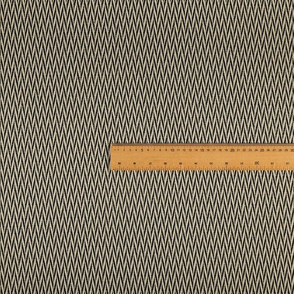 Otara Stripe Pattern Chenille Material In Black Upholstery Fabric CTR-1224 - Made To Measure Curtains