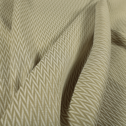 Otara Stripe Pattern Chenille Material In Cream Beige Upholstery Fabric CTR-1225 - Made To Measure Curtains