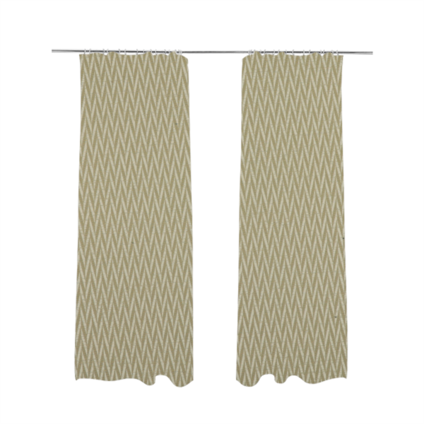 Otara Stripe Pattern Chenille Material In Cream Beige Upholstery Fabric CTR-1225 - Made To Measure Curtains