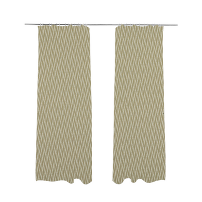 Otara Stripe Pattern Chenille Material In Cream Beige Upholstery Fabric CTR-1225 - Made To Measure Curtains