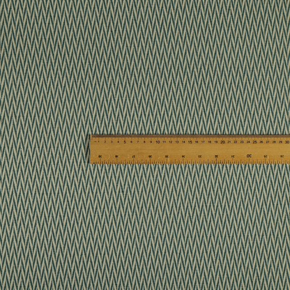 Otara Stripe Pattern Chenille Material In Teal Blue Upholstery Fabric CTR-1226 - Roman Blinds